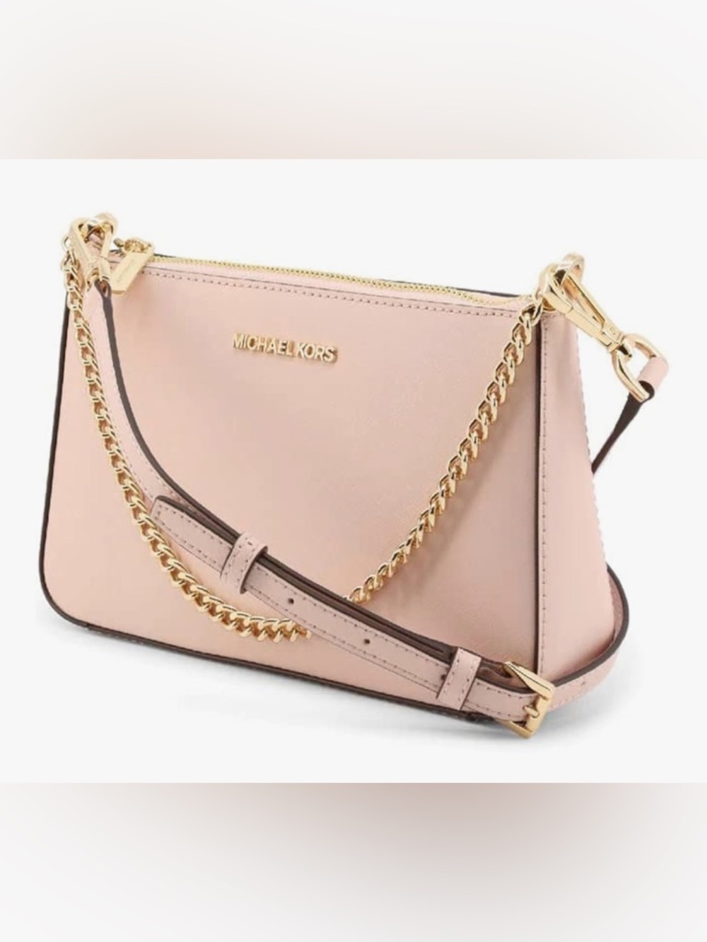 Michael Kors Medium Leather Shoulder Bag With Jet Set Travel Compact Wallet New - Picture 3 of 8